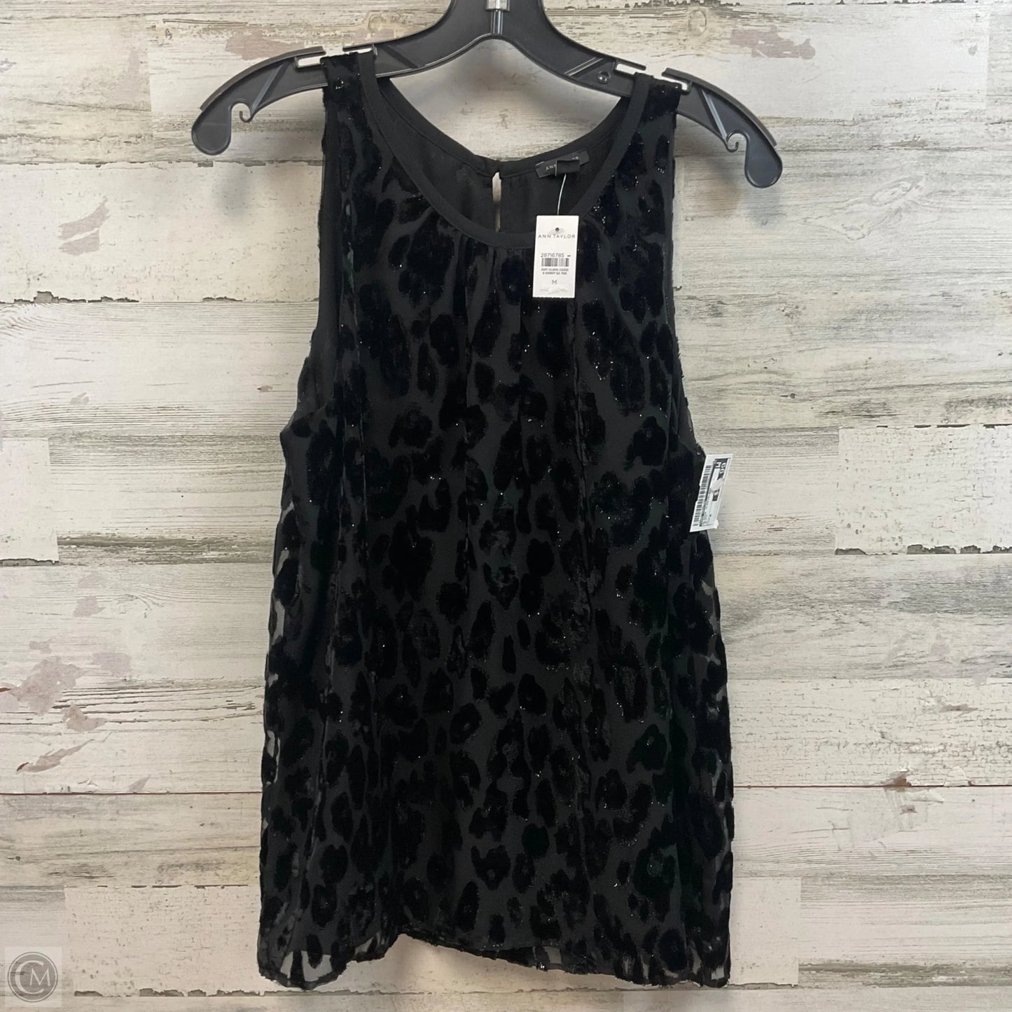 Blouse Sleeveless By Ann Taylor In Black, Size: M