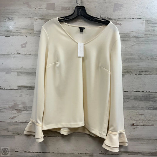 Blouse Long Sleeve By Ann Taylor In Cream, Size: M