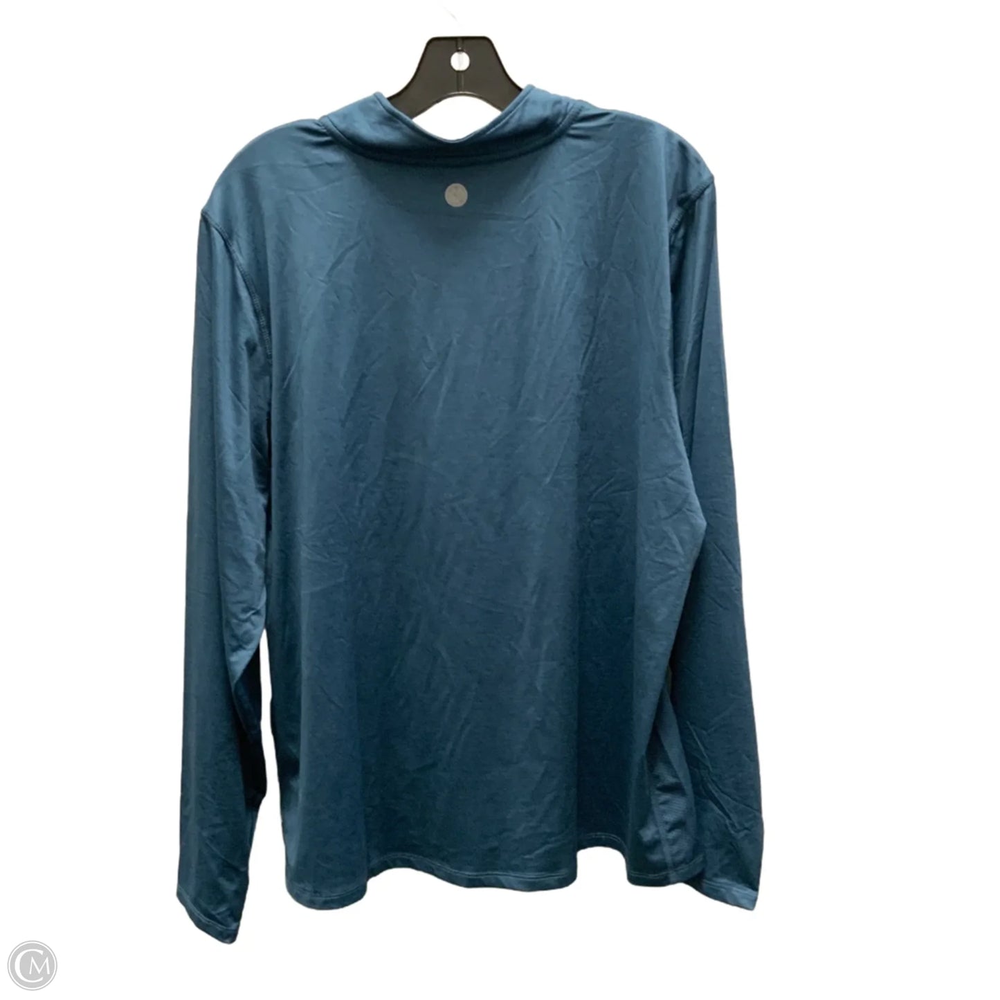 Athletic Top Long Sleeve Collar By Threads 4 Thought In Blue, Size: 1x