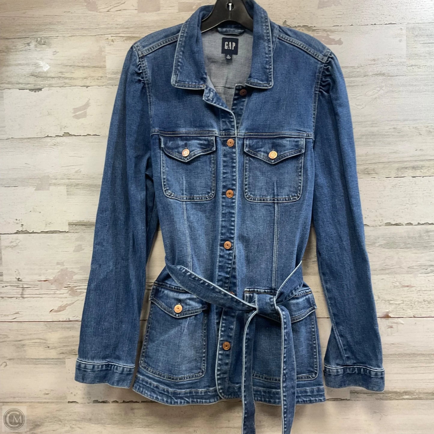 Jacket Denim By Gap In Blue Denim, Size: L
