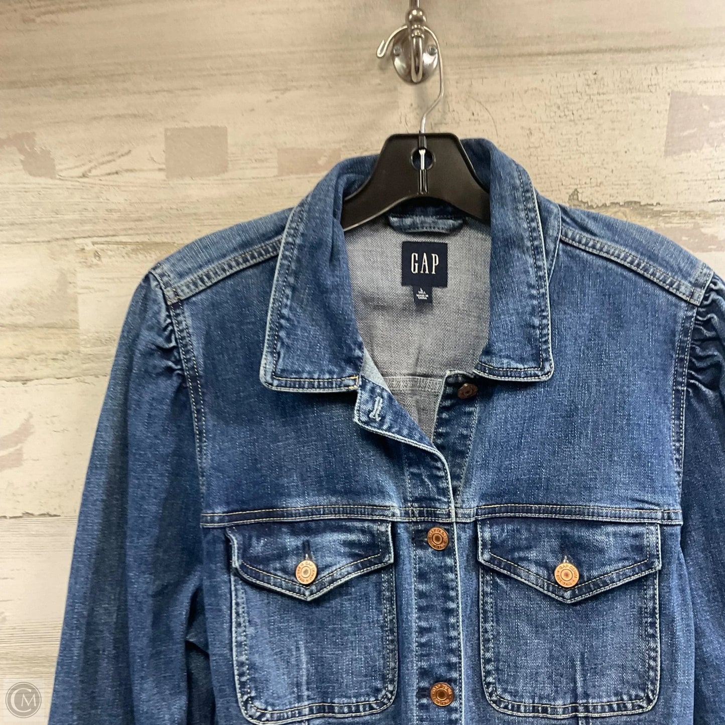 Jacket Denim By Gap In Blue Denim, Size: L