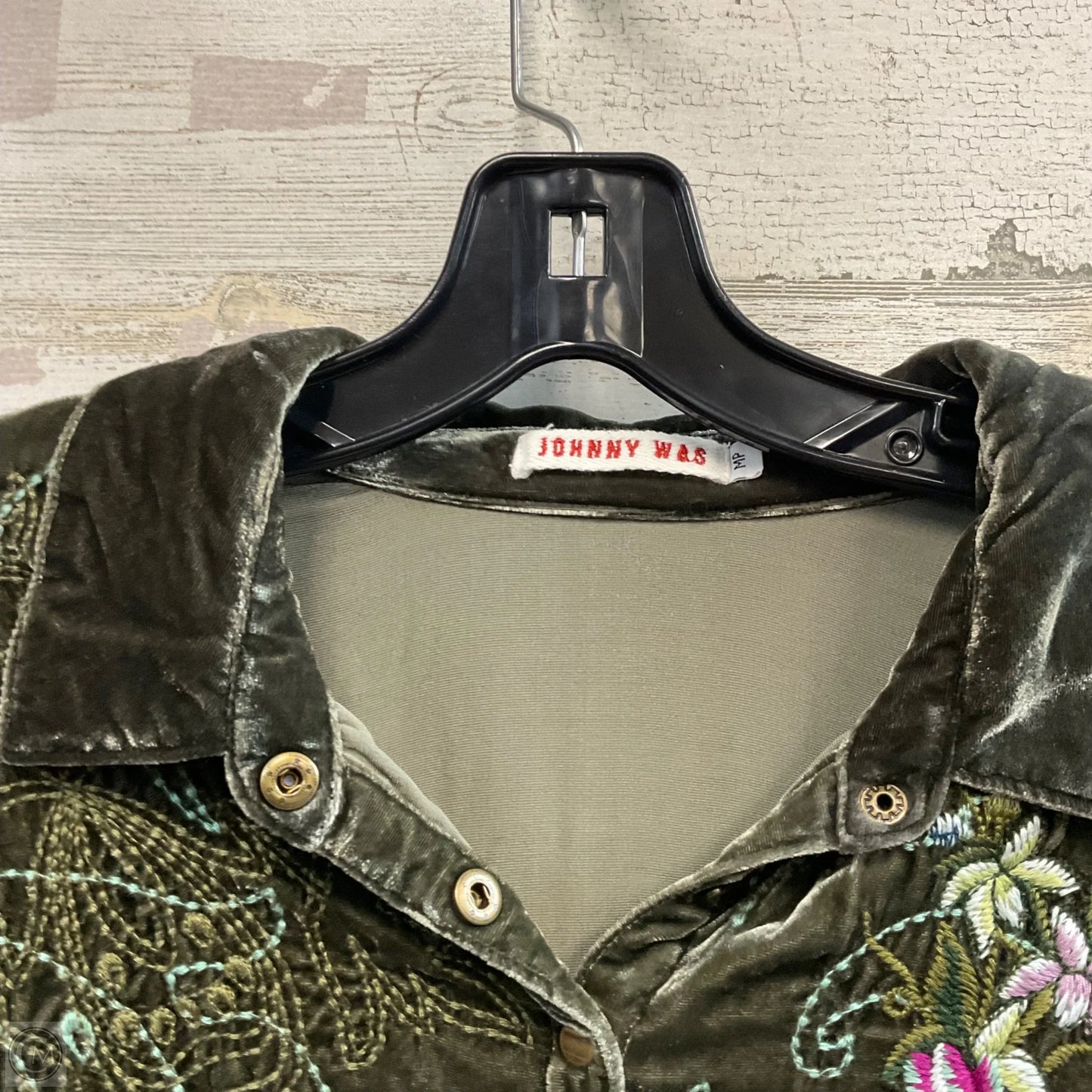 Blouse Long Sleeve By Johnny Was In Green, Size: Mp