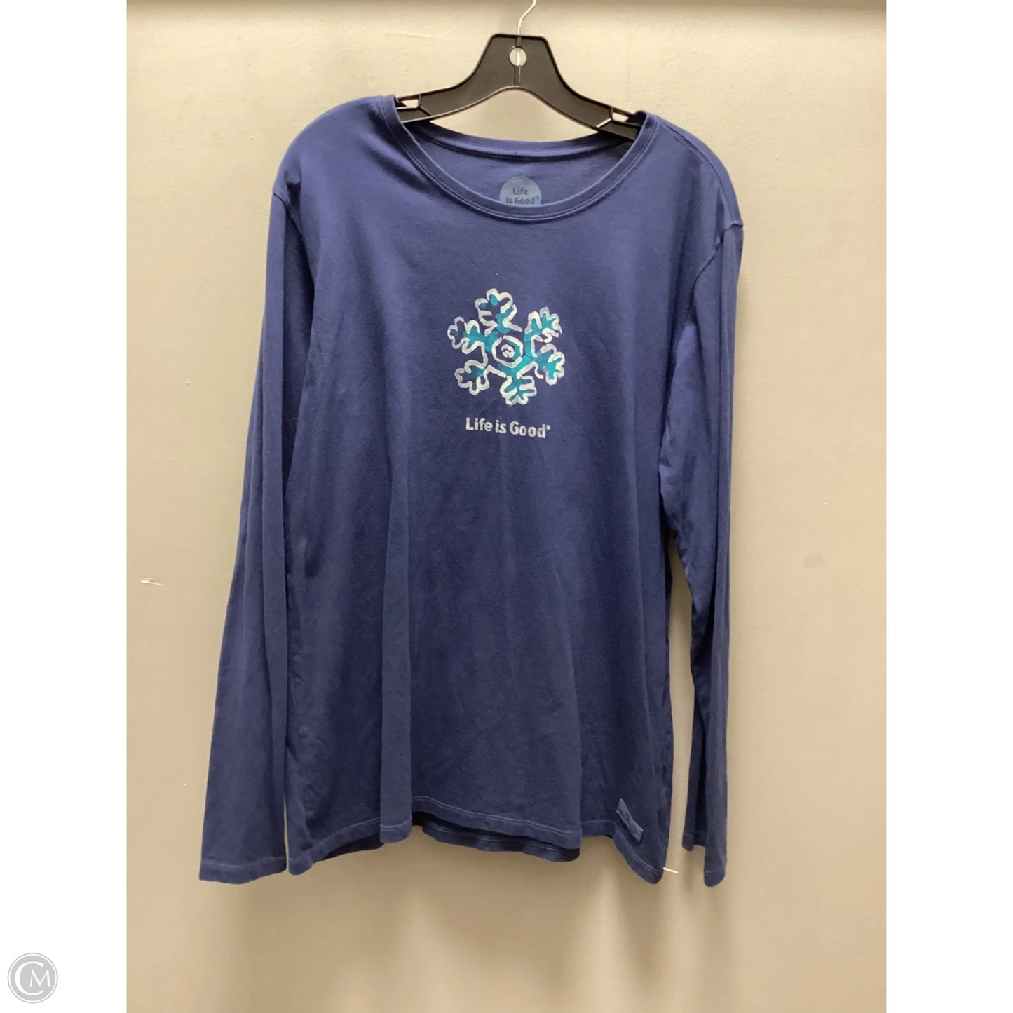Top Long Sleeve By Life Is Good In Blue, Size: Xl