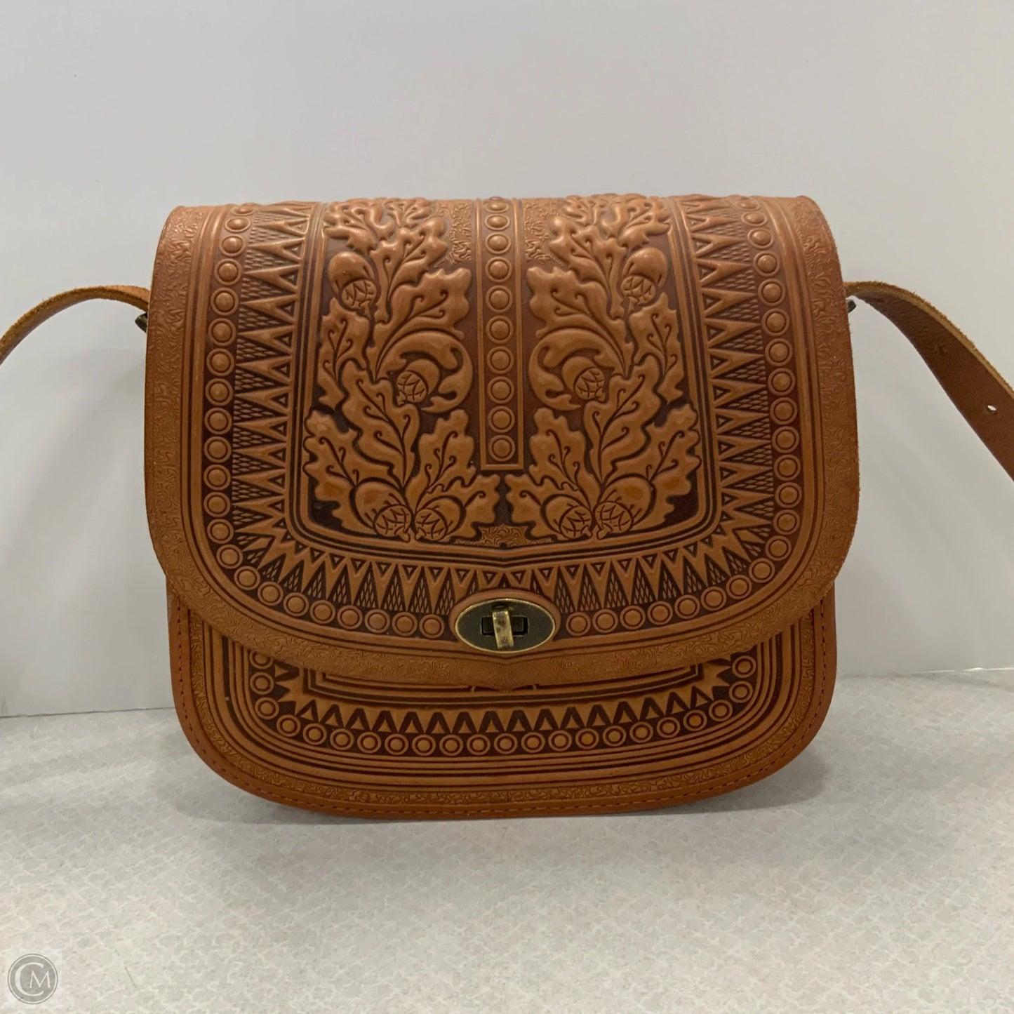 Crossbody Leather By Anmap, Size: Medium