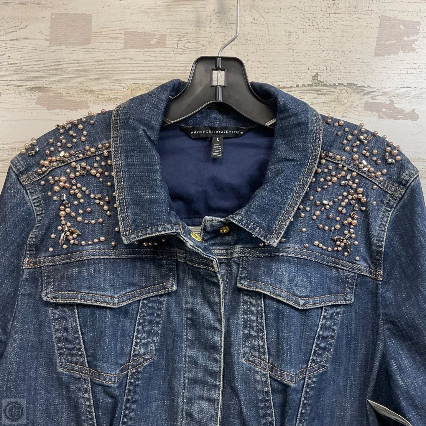 Jacket Denim By White House Black Market In Blue Denim, Size: L