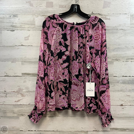 Blouse Long Sleeve By Cece In Purple, Size: M