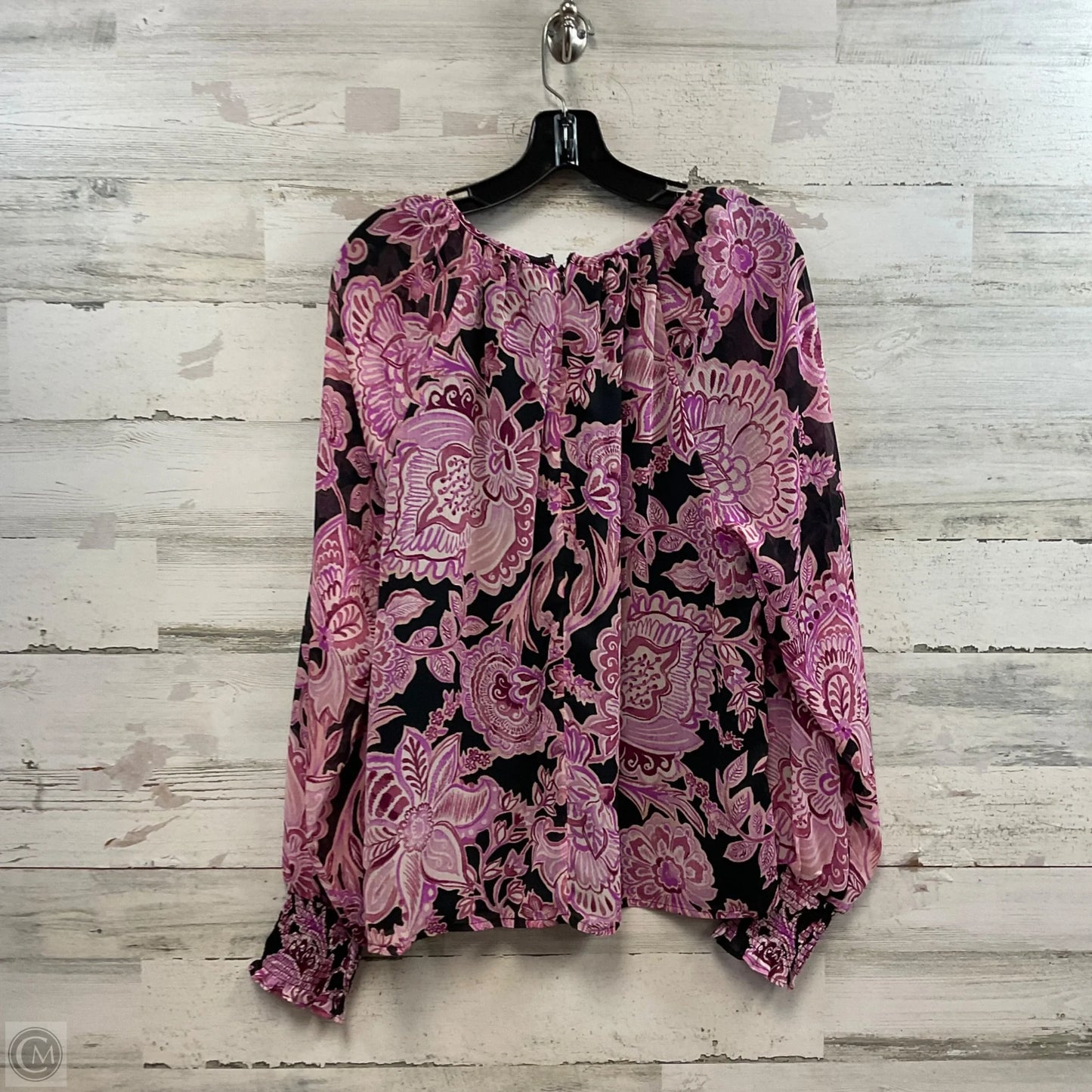 Blouse Long Sleeve By Cece In Purple, Size: M