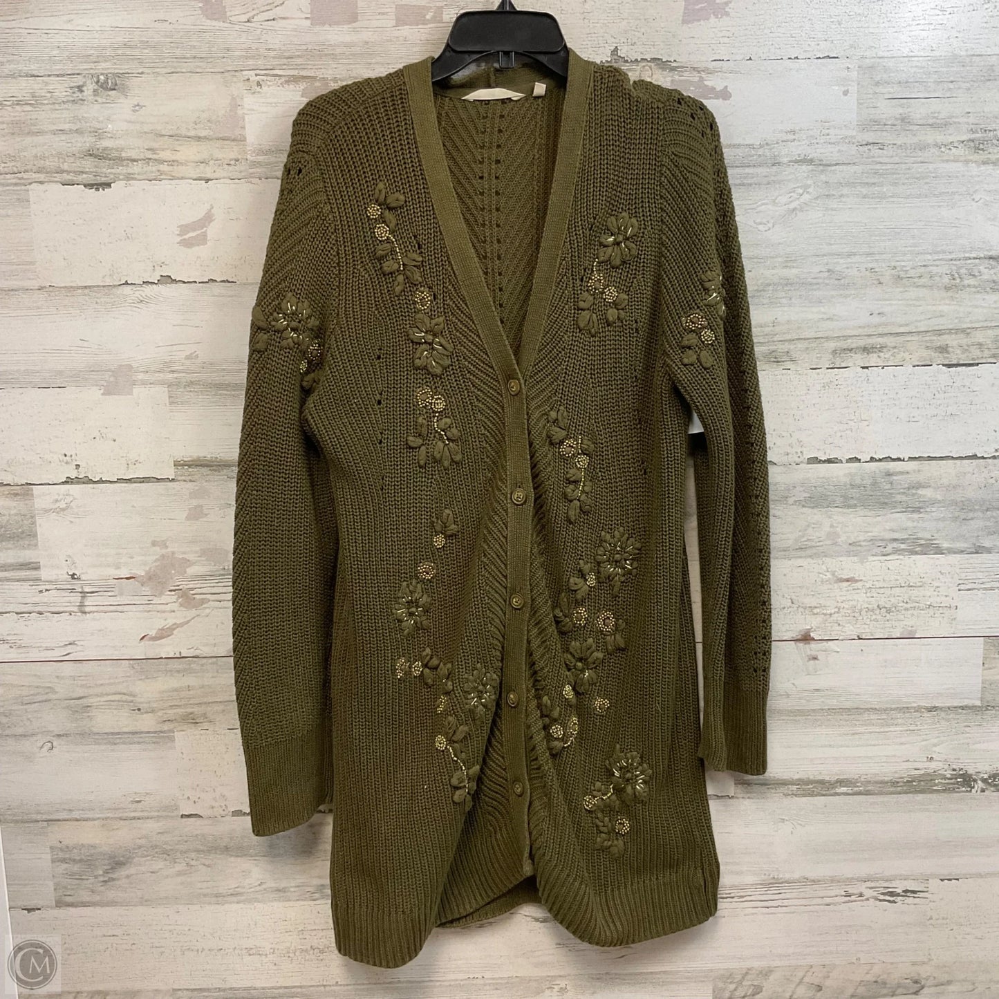 Sweater Cardigan By Soft Surroundings In Green, Size: L