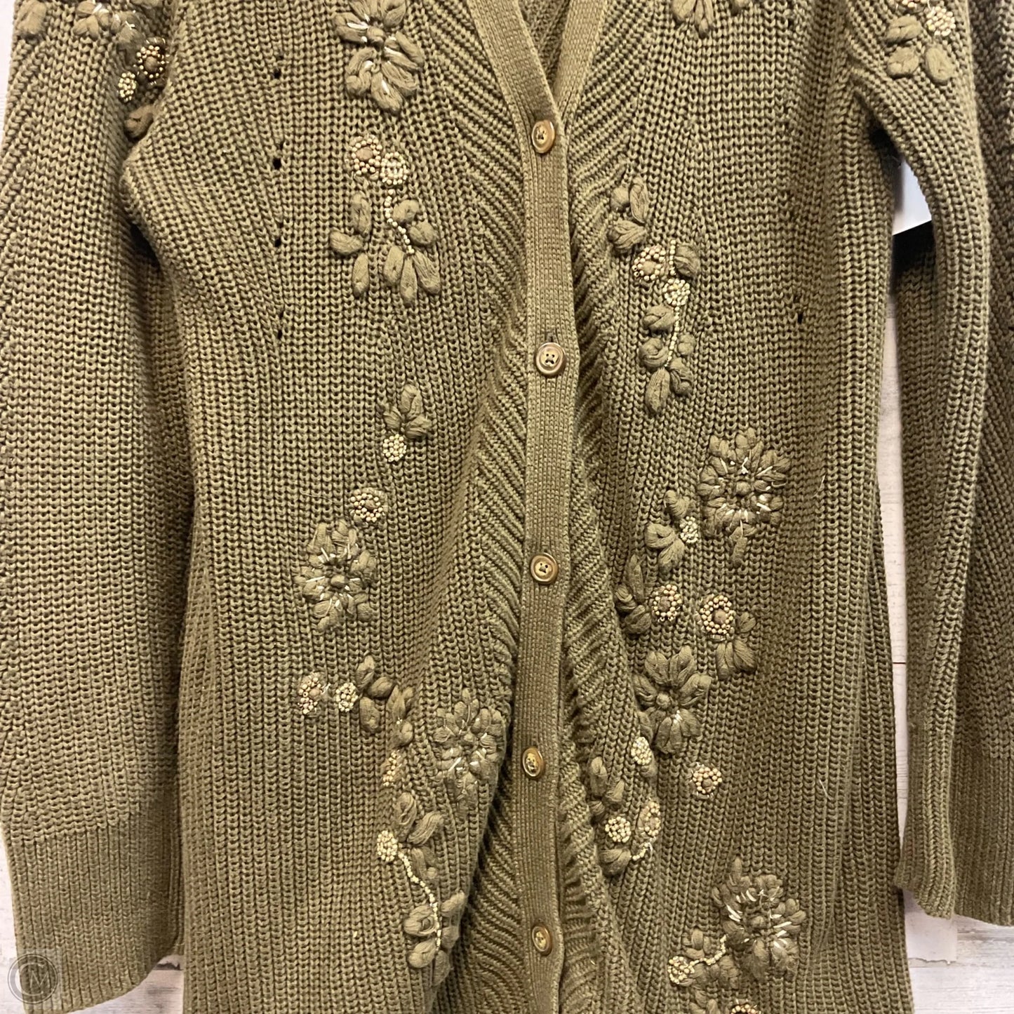 Sweater Cardigan By Soft Surroundings In Green, Size: L