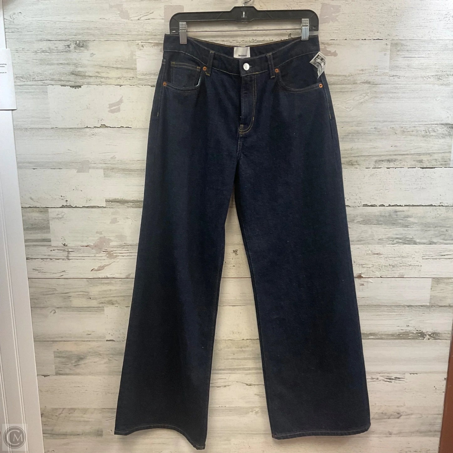 Jeans Wide Leg By Reformation In Blue Denim, Size: 6