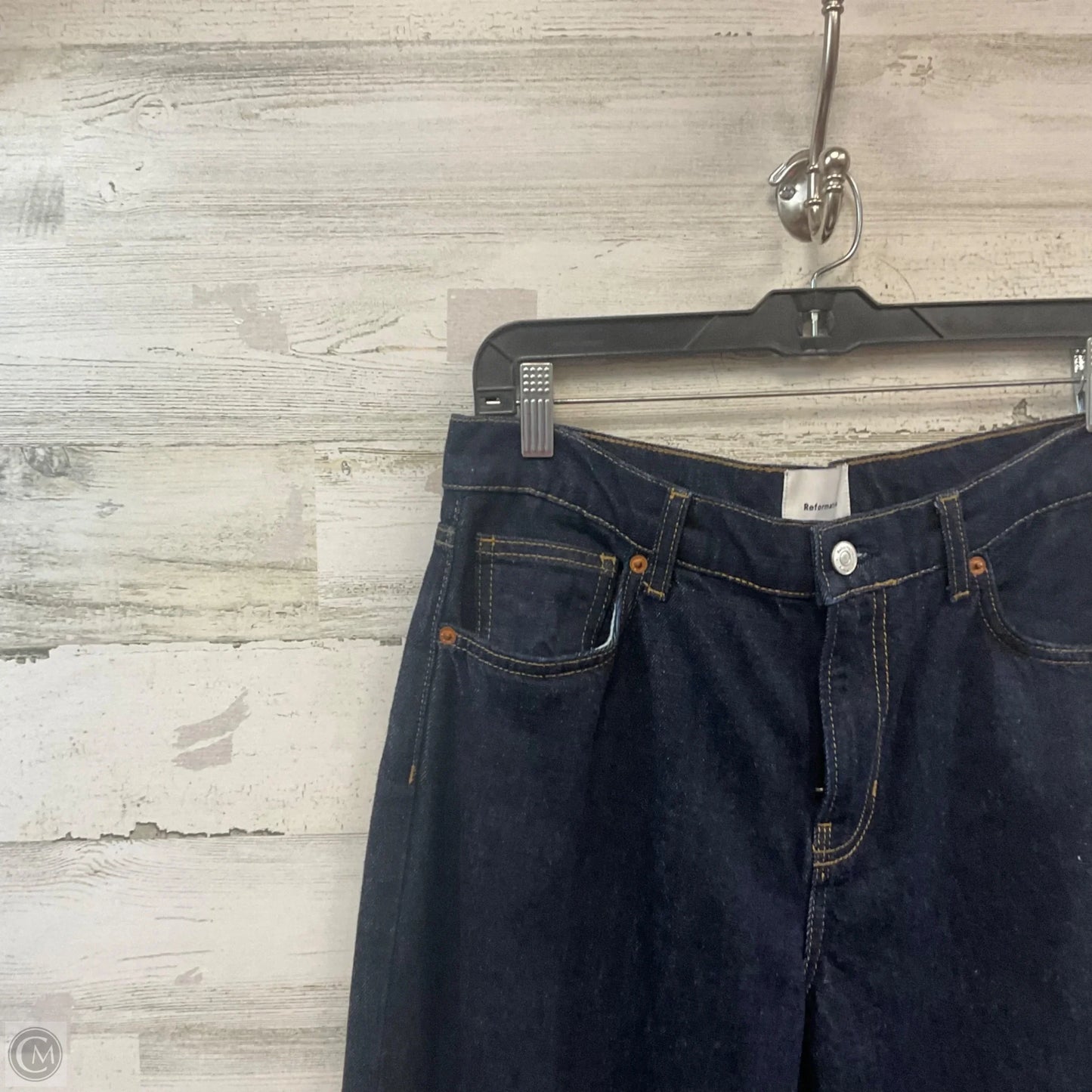 Jeans Wide Leg By Reformation In Blue Denim, Size: 6