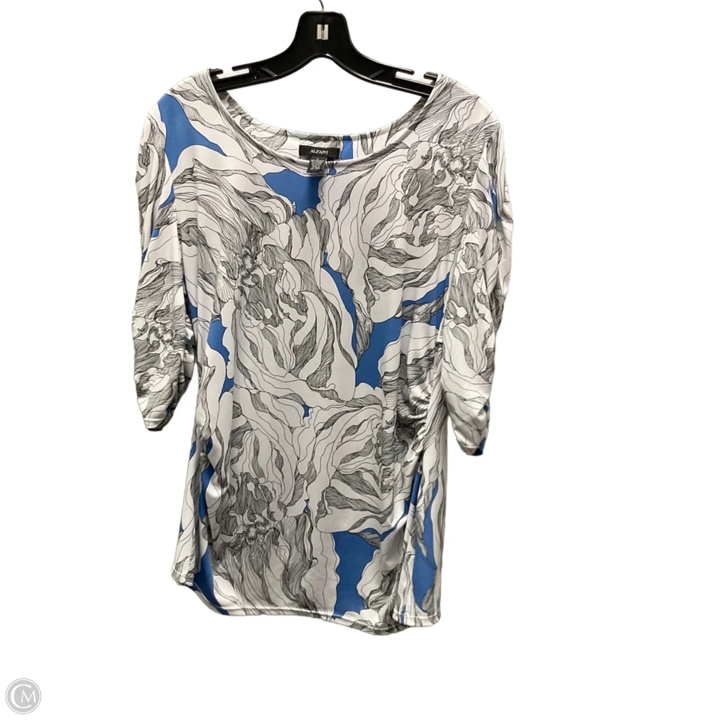 Top Short Sleeve By Alfani In Black & White, Size: L