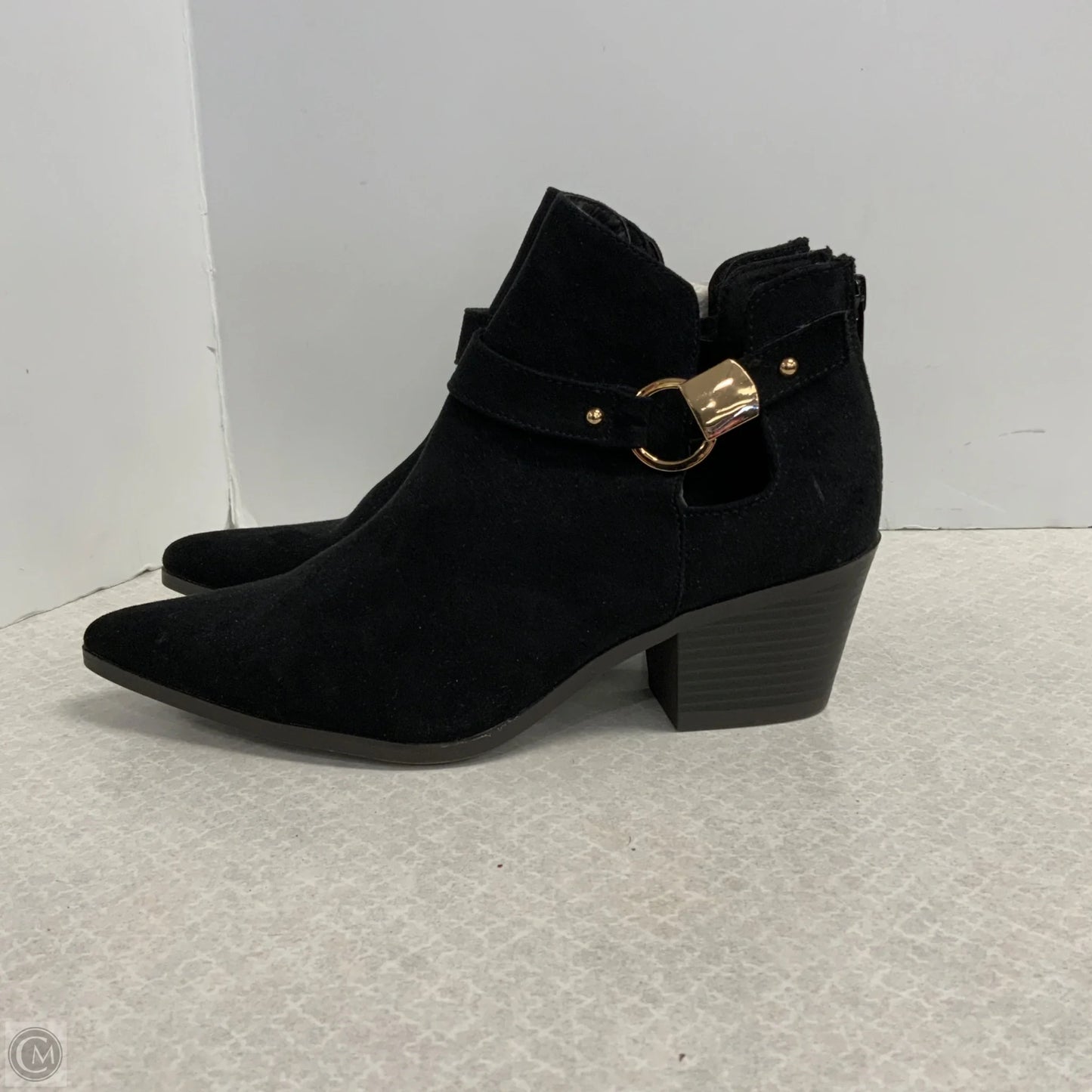 Boots Ankle Heels By Just Fab In Black, Size: 7