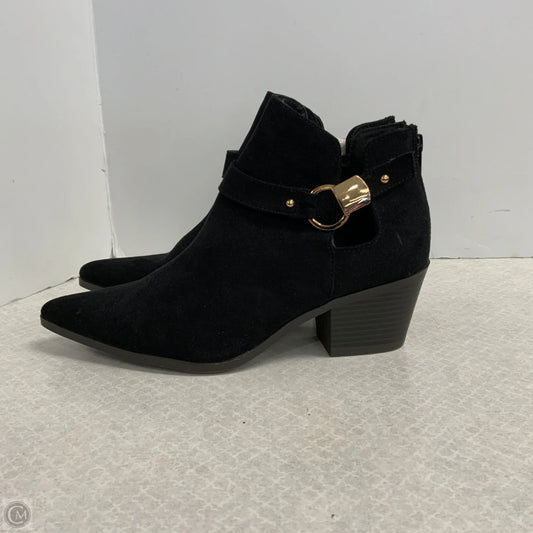 Boots Ankle Heels By Just Fab In Black, Size: 7