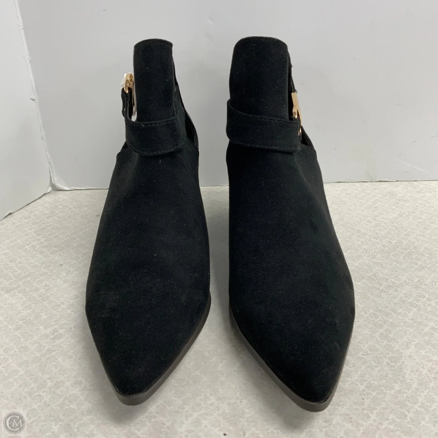 Boots Ankle Heels By Just Fab In Black, Size: 7