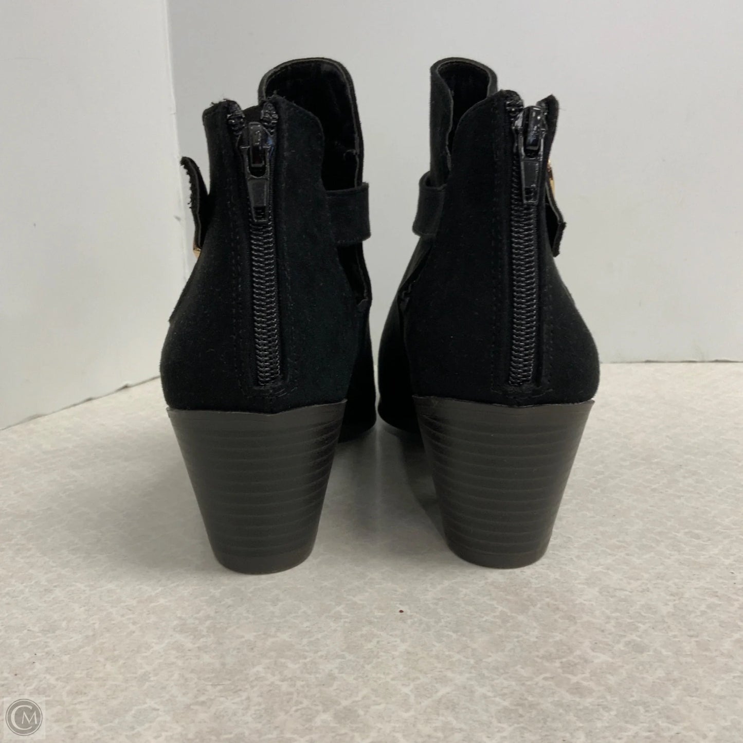 Boots Ankle Heels By Just Fab In Black, Size: 7