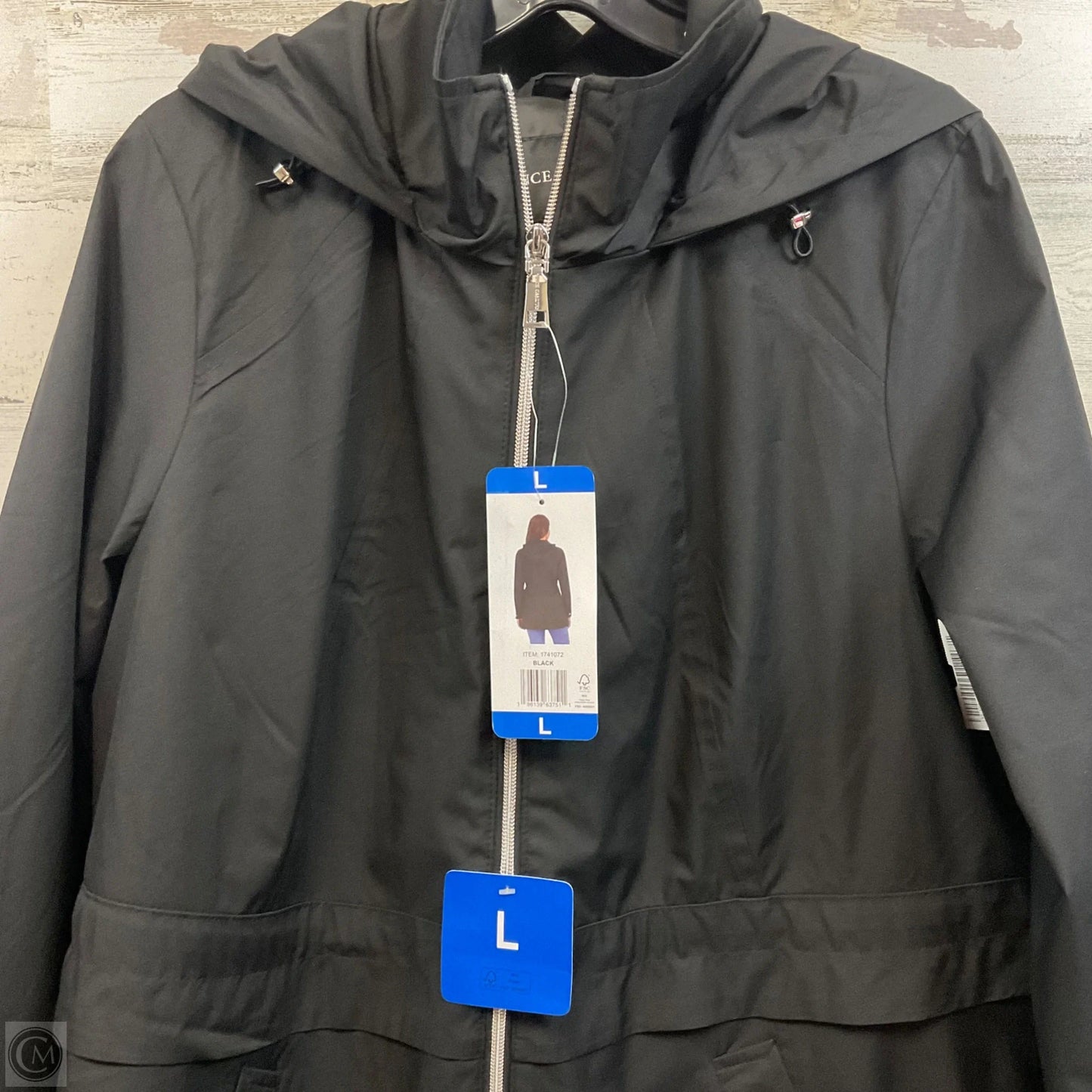 Jacket Windbreaker By Vince Camuto In Black, Size: L