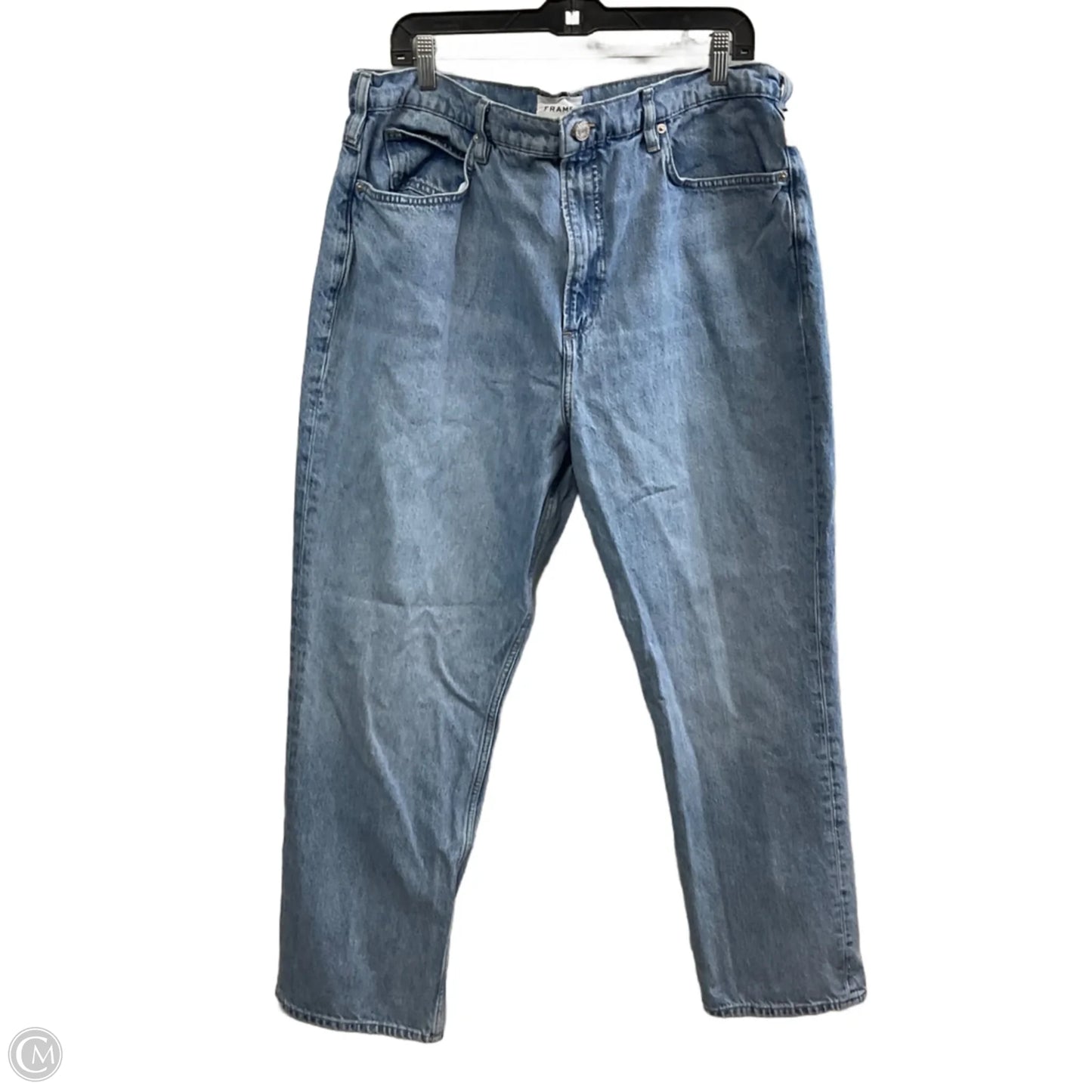 Jeans Wide Leg By Frame In Blue Denim, Size: 18