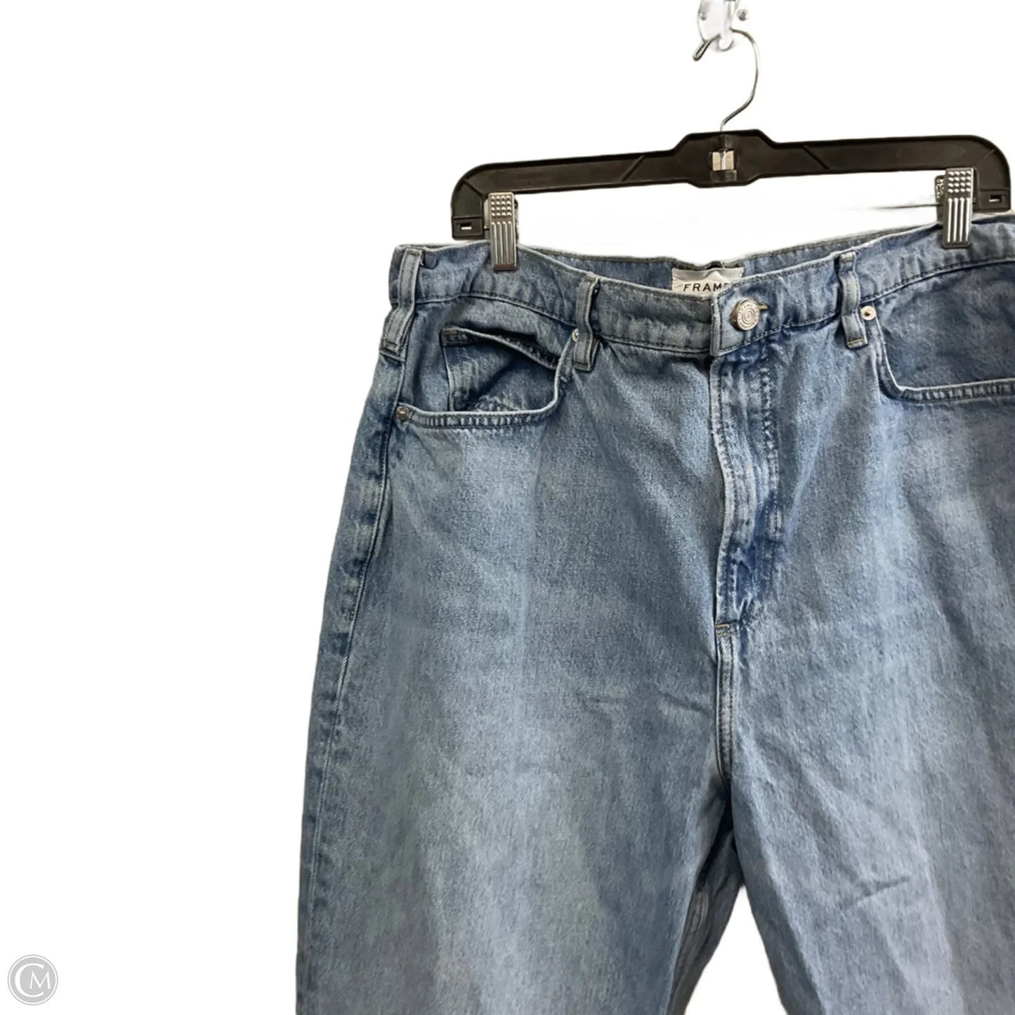 Jeans Wide Leg By Frame In Blue Denim, Size: 18