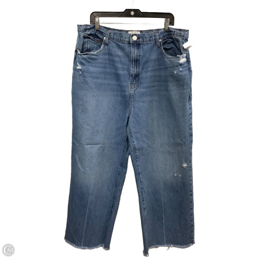 Jeans Wide Leg By Frame In Blue Denim, Size: 18