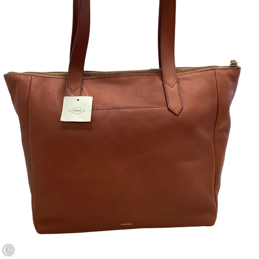 Handbag Leather By Fossil, Size: Medium