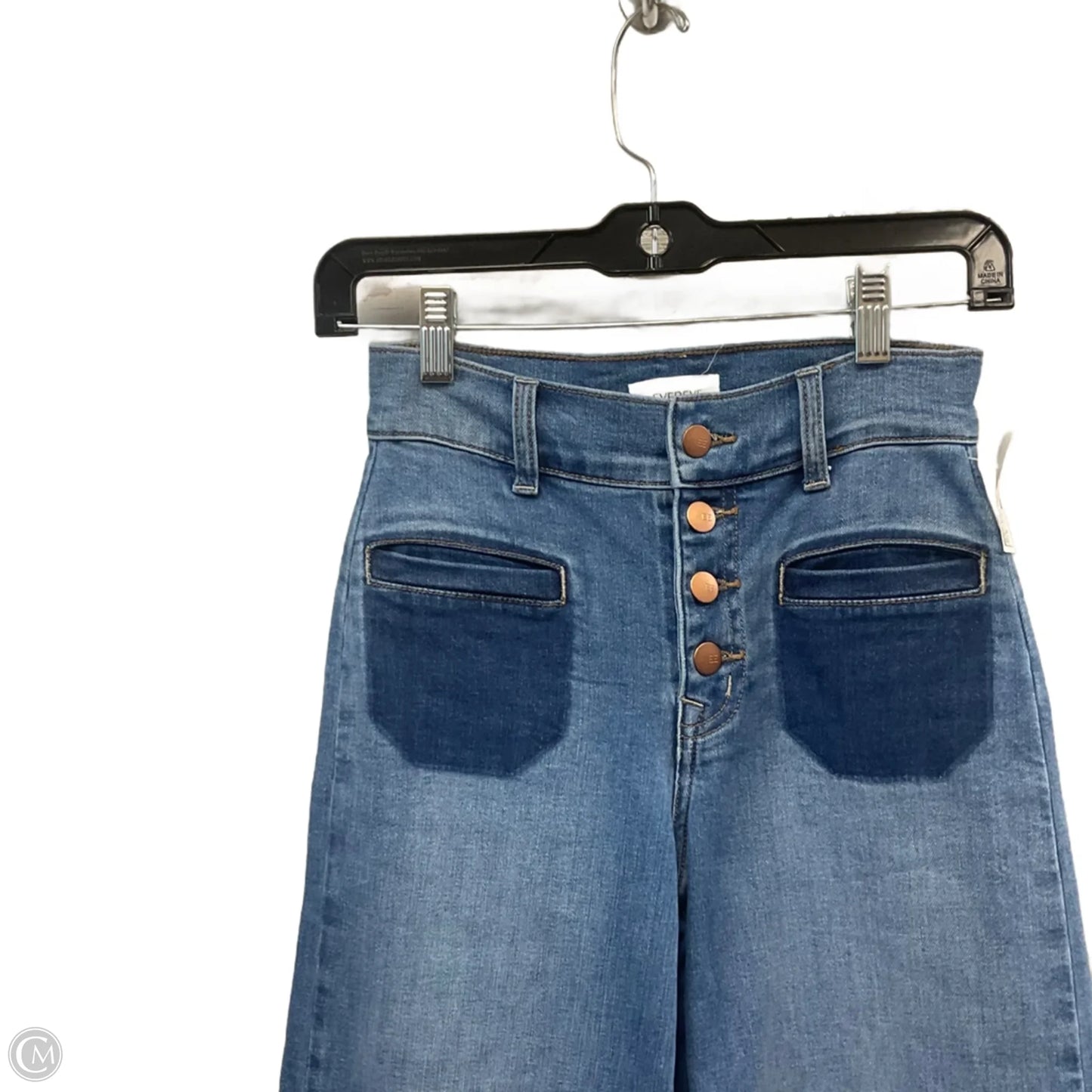 Jeans Wide Leg By Evereve In Blue Denim, Size: 00