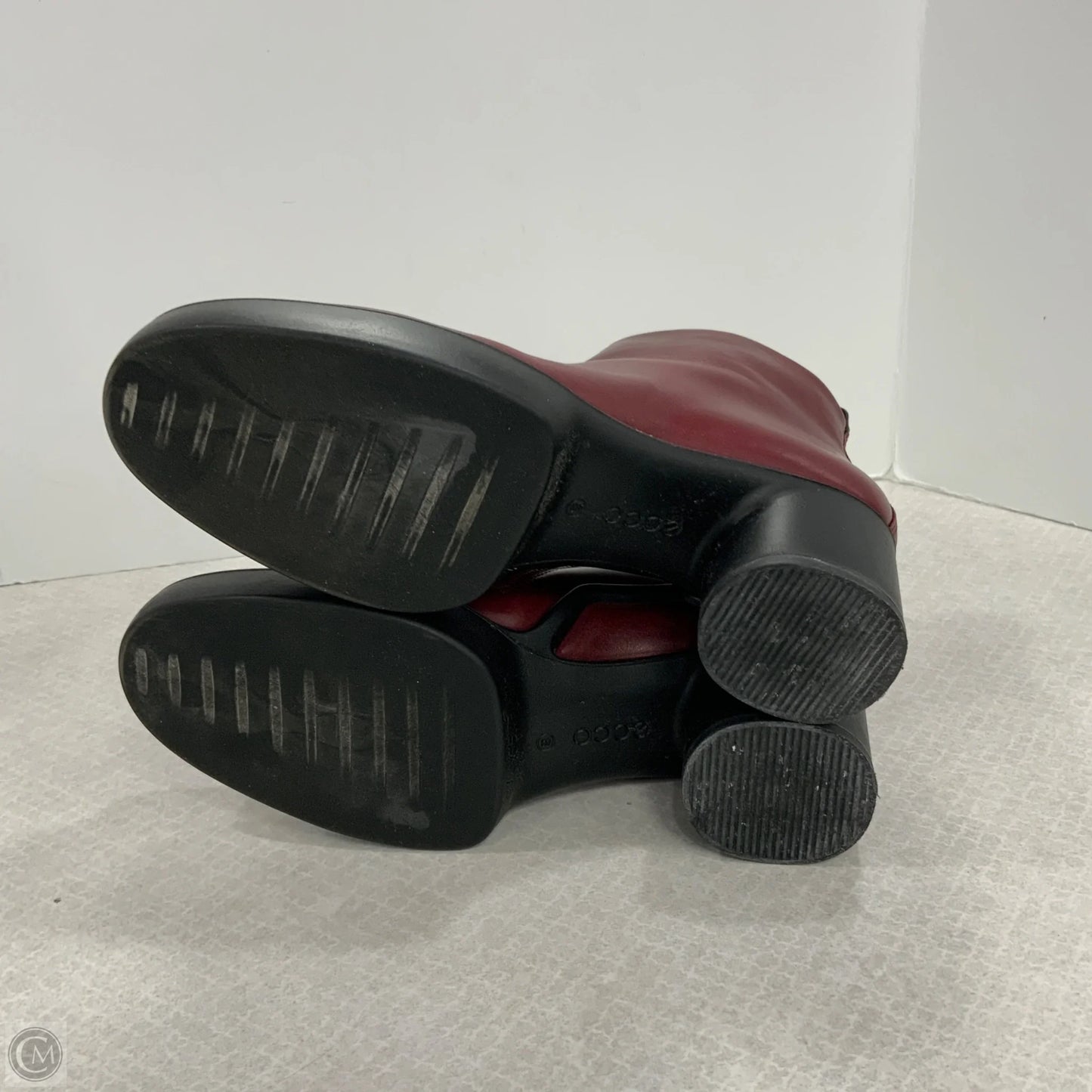 Boots Ankle Heels By Ecco In Maroon, Size: 9