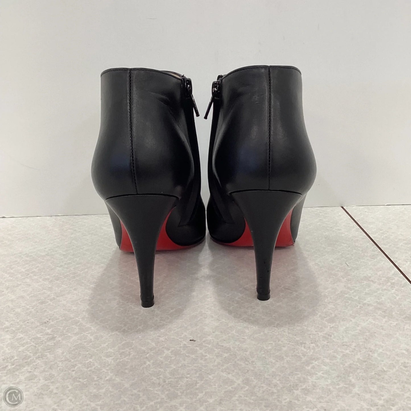 Boots Luxury Designer By Christian Louboutin In Black, Size: 6.5