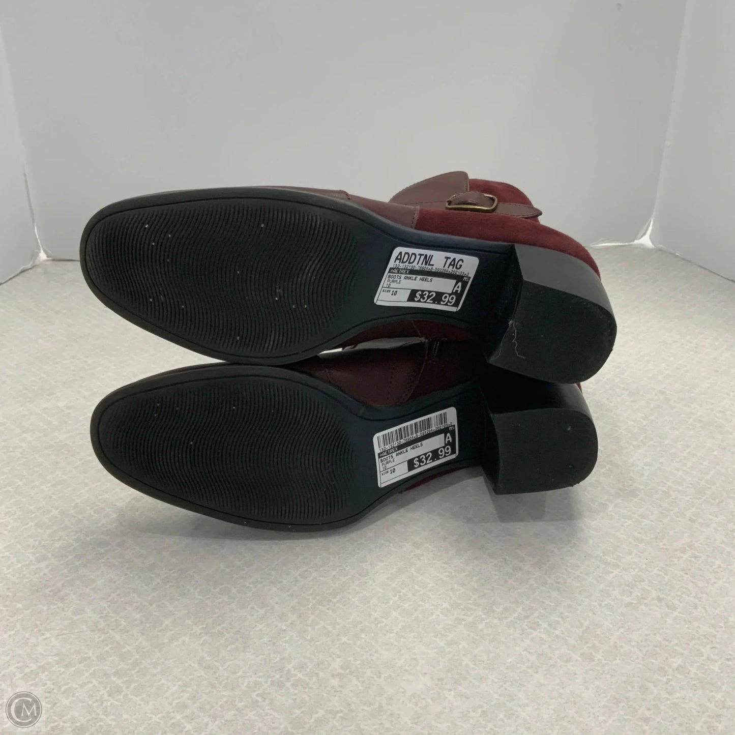 Boots Ankle Heels By Aetrex In Purple, Size: 10