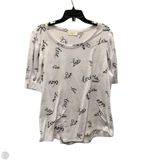 Top Short Sleeve By Kim & Cami In White, Size: 1x