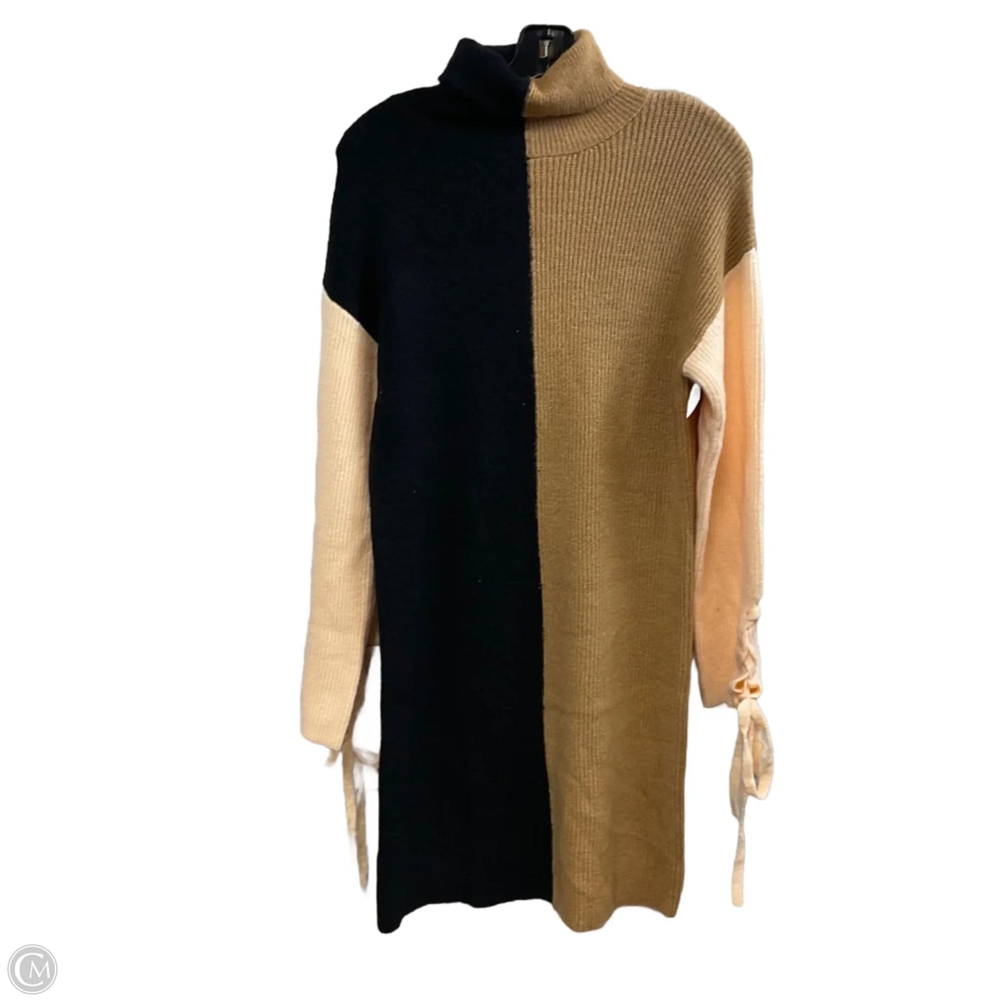 Dress Sweater By Pink Lily In Black & Brown, Size: S