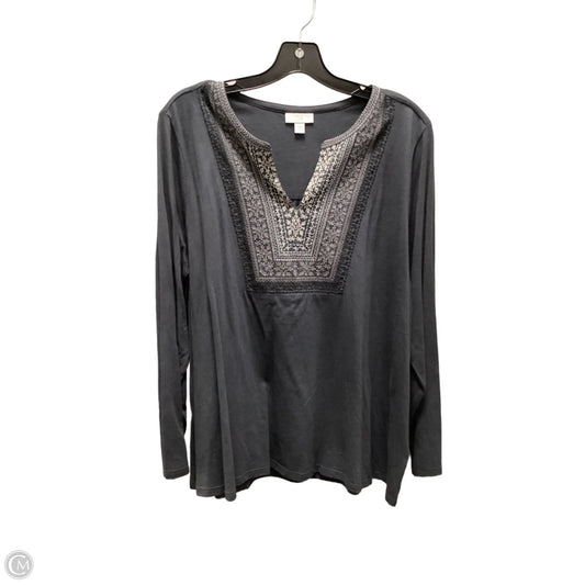 Top Long Sleeve By J. Jill In Grey, Size: Xl