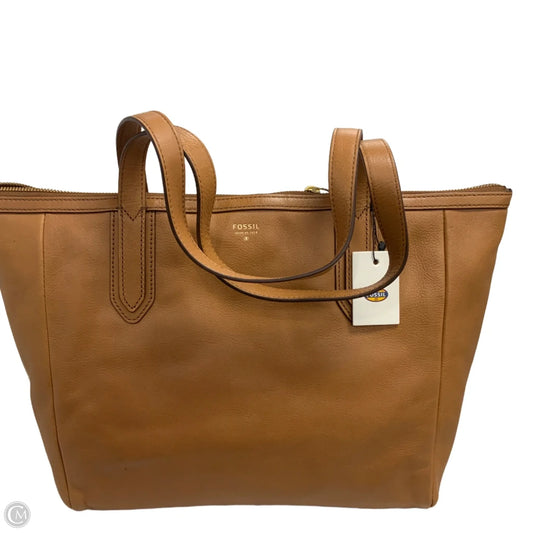 Handbag Leather By Fossil, Size: Medium
