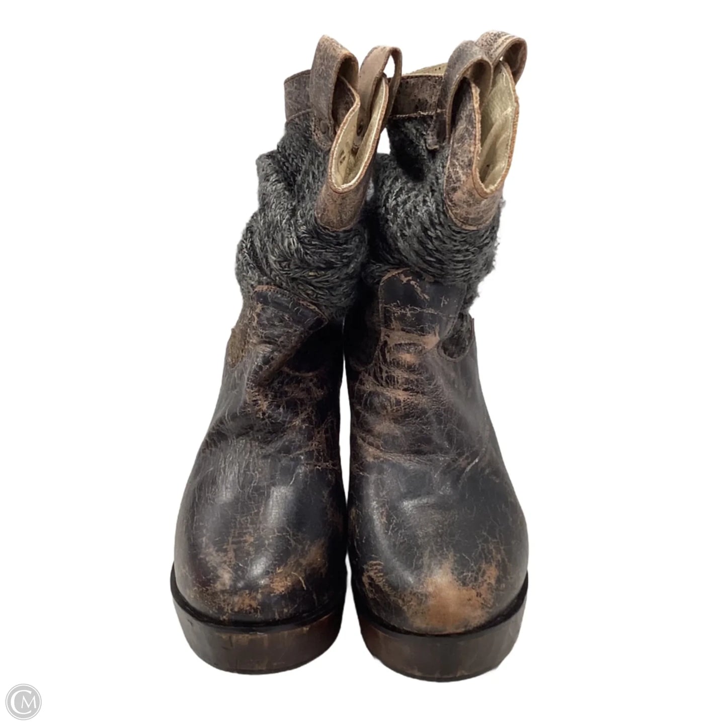 Boots Ankle Heels By Bed Stu In Brown, Size: 8.5