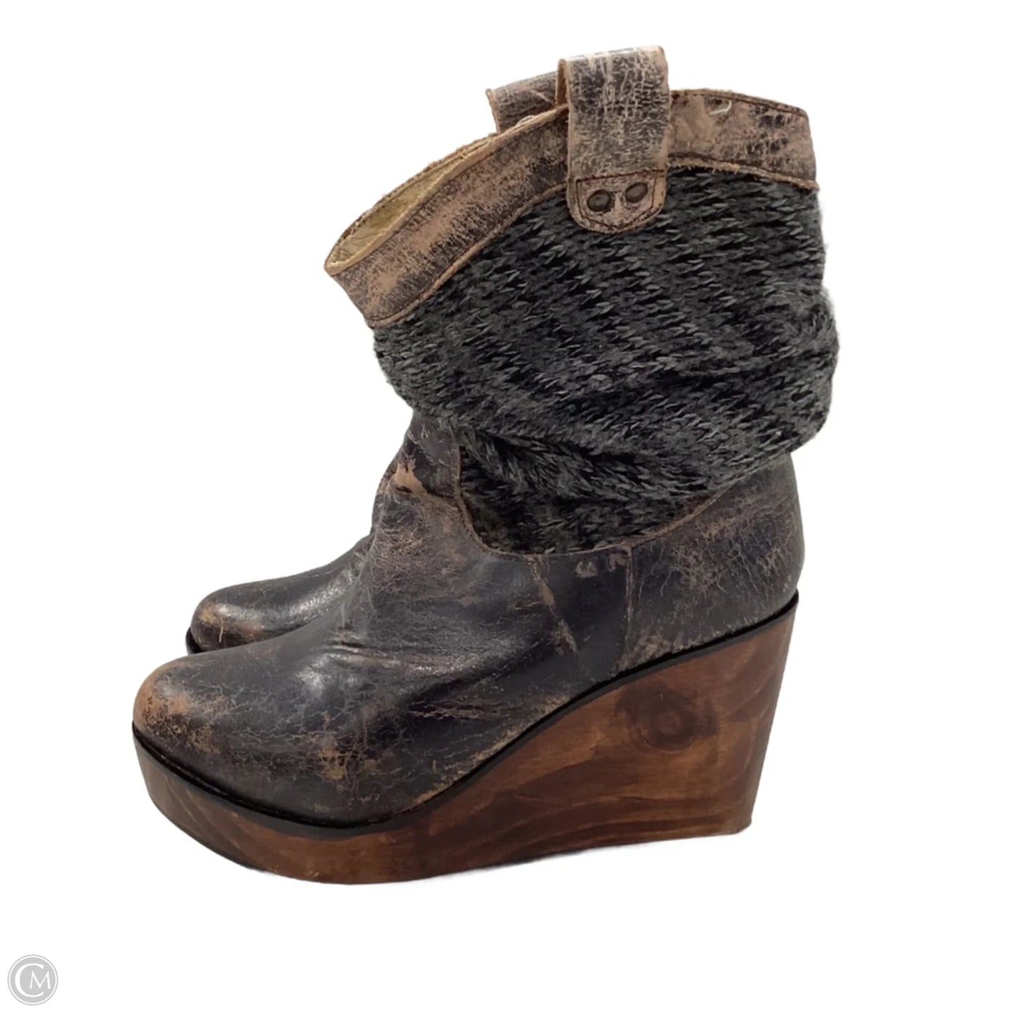 Boots Ankle Heels By Bed Stu In Brown, Size: 8.5