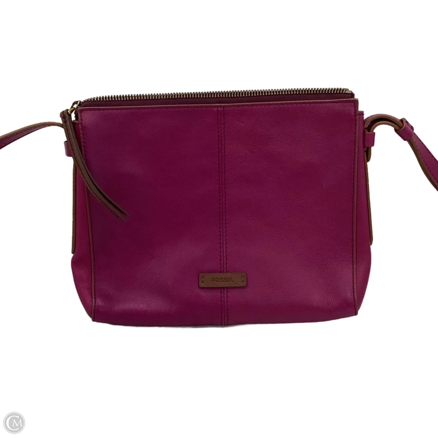 Crossbody Leather By Fossil, Size: Medium