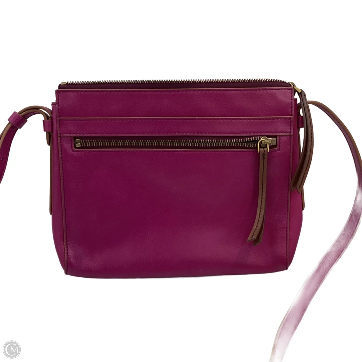 Crossbody Leather By Fossil, Size: Medium
