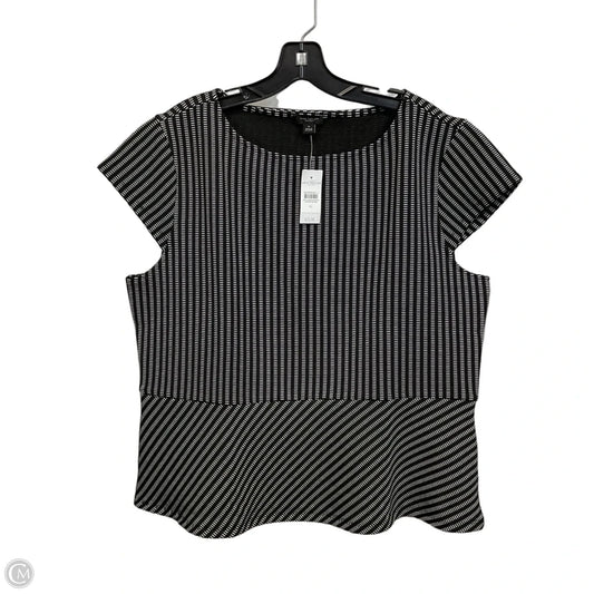 Blouse Short Sleeve By Ann Taylor In Black, Size: Xl