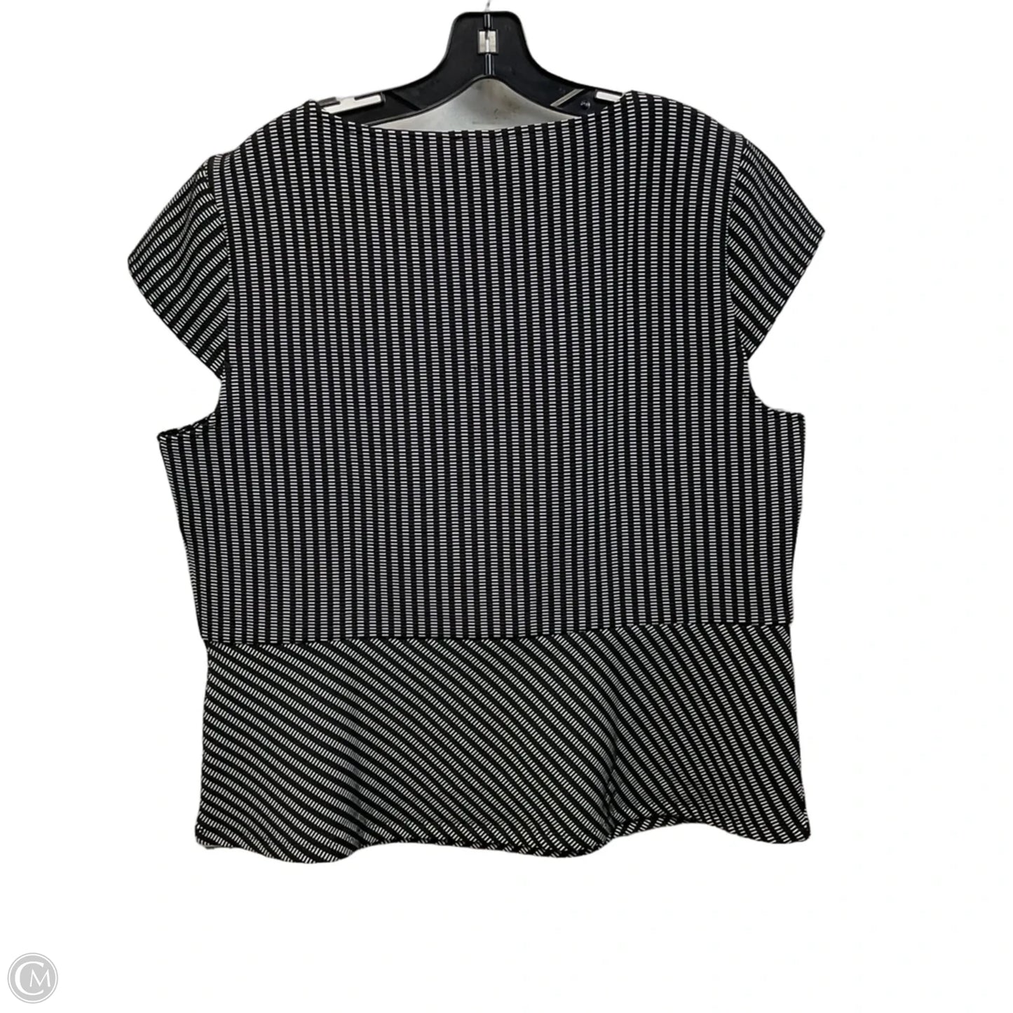 Blouse Short Sleeve By Ann Taylor In Black, Size: Xl