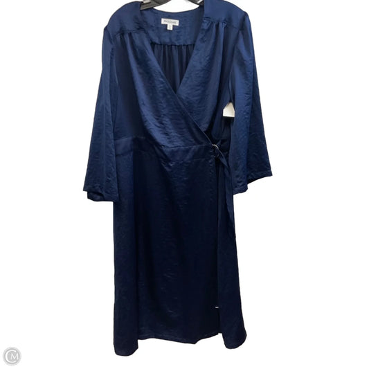 Dress Casual Midi By Prologue In Blue, Size: Xxl