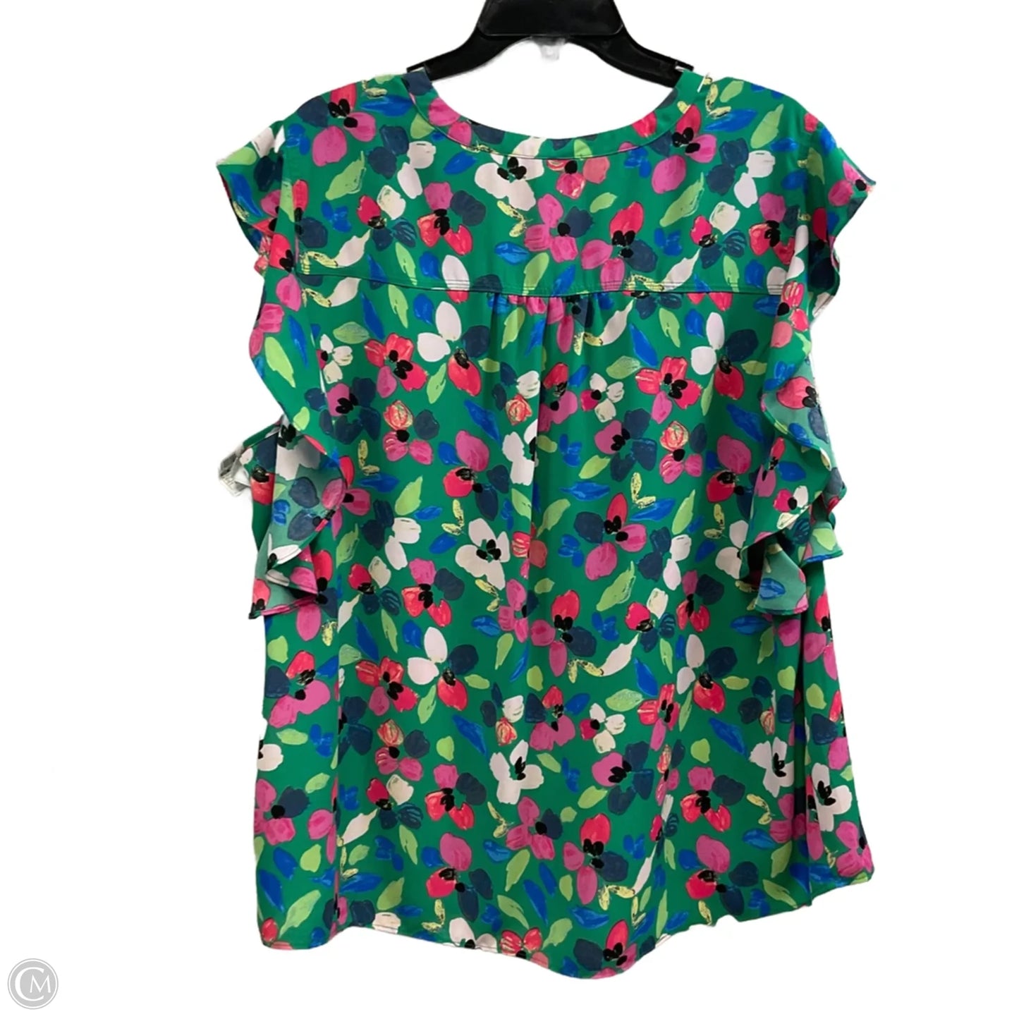 Blouse Short Sleeve By Zac And Rachel In Green, Size: 2x