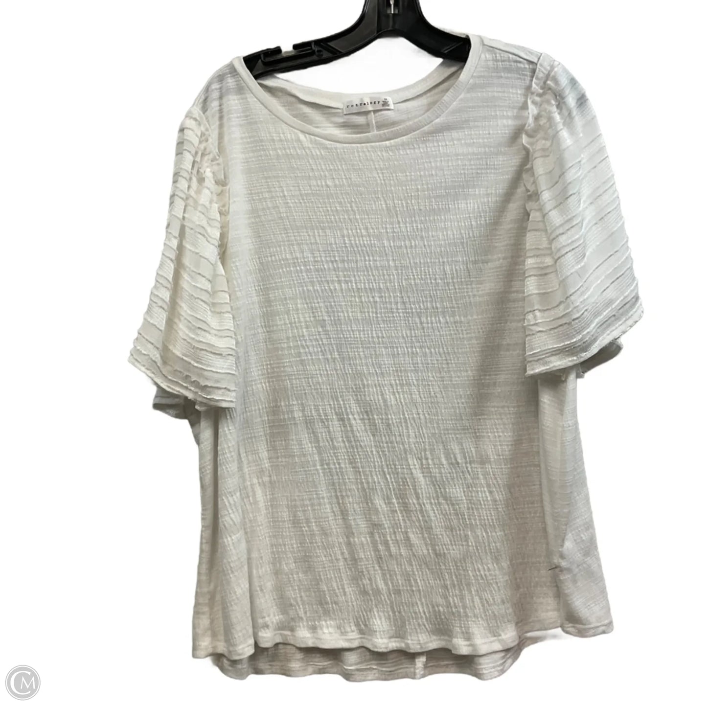 Top Short Sleeve By Retrology In White, Size: 3x