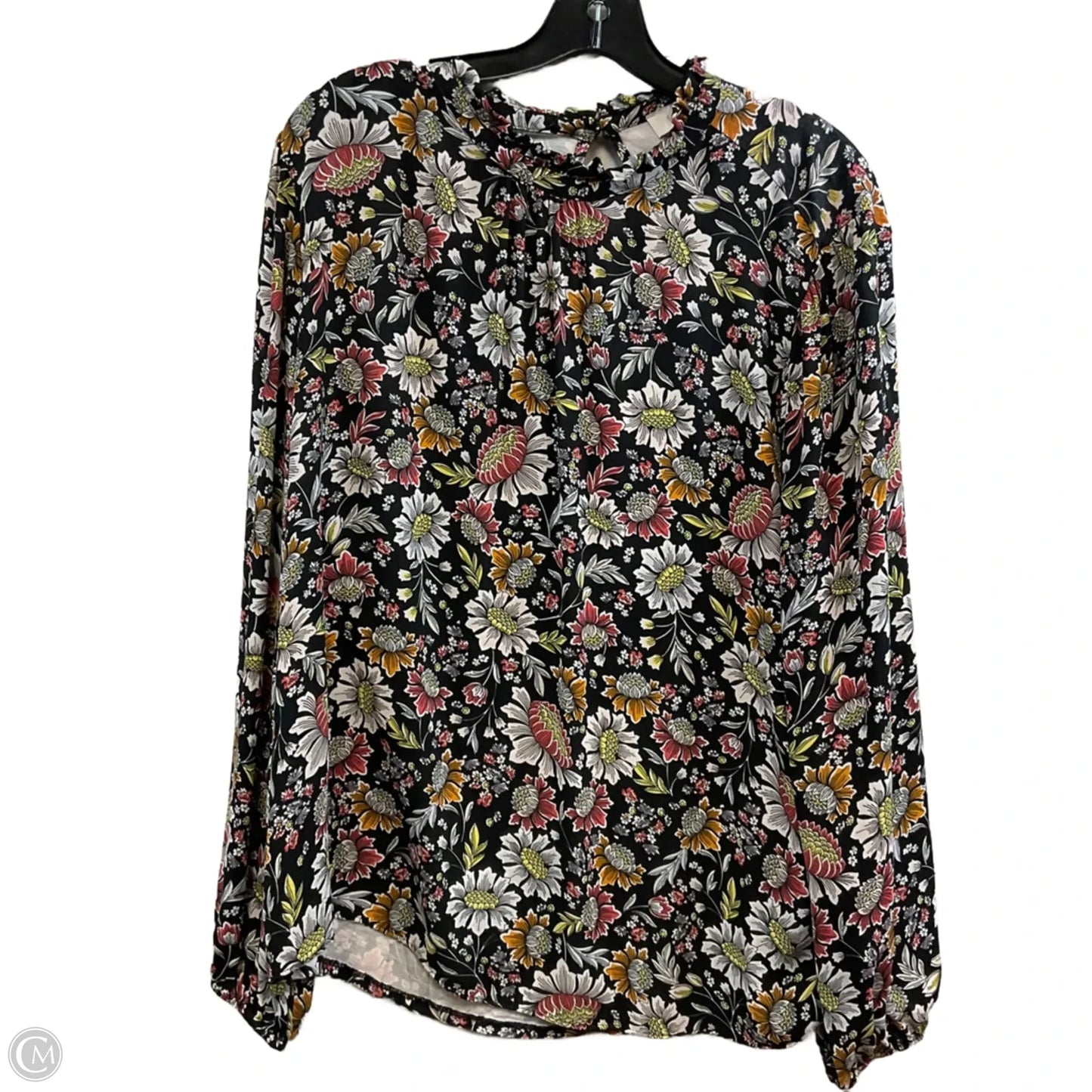 Blouse Long Sleeve By Loft In Black, Size: Xxl