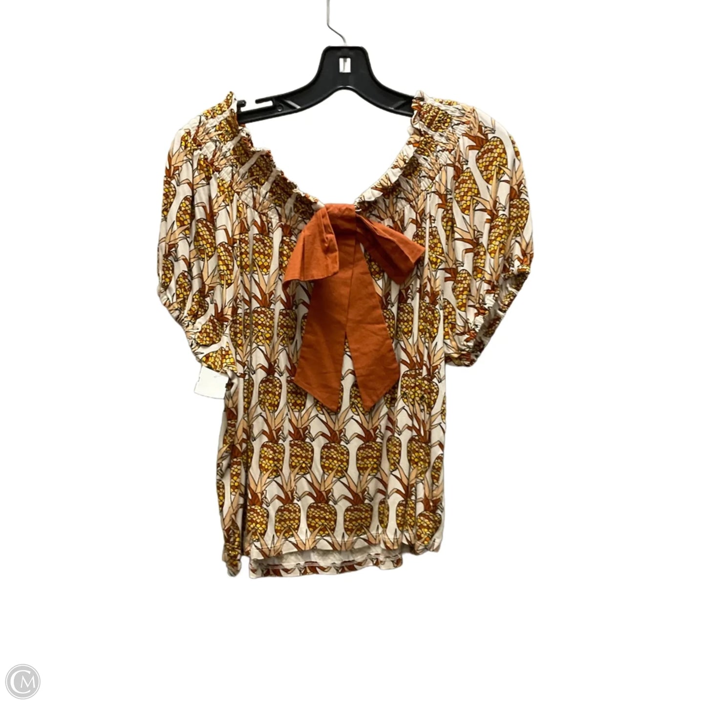 Top Short Sleeve By Porridge In Brown, Size: L