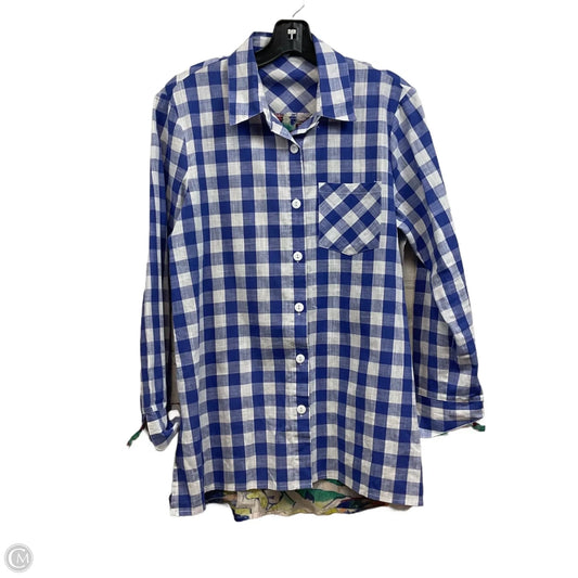 Blouse Long Sleeve By Shana In Blue, Size: M