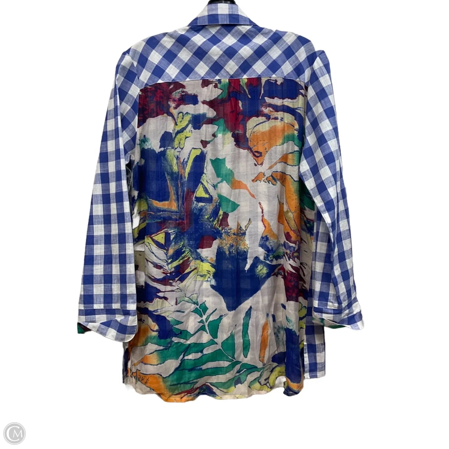 Blouse Long Sleeve By Shana In Blue, Size: M