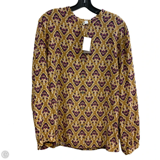 Blouse Long Sleeve By J. Jill In Brown, Size: 2x