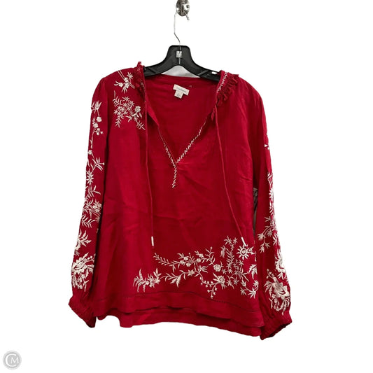 Blouse Long Sleeve By Sundance In Red, Size: L