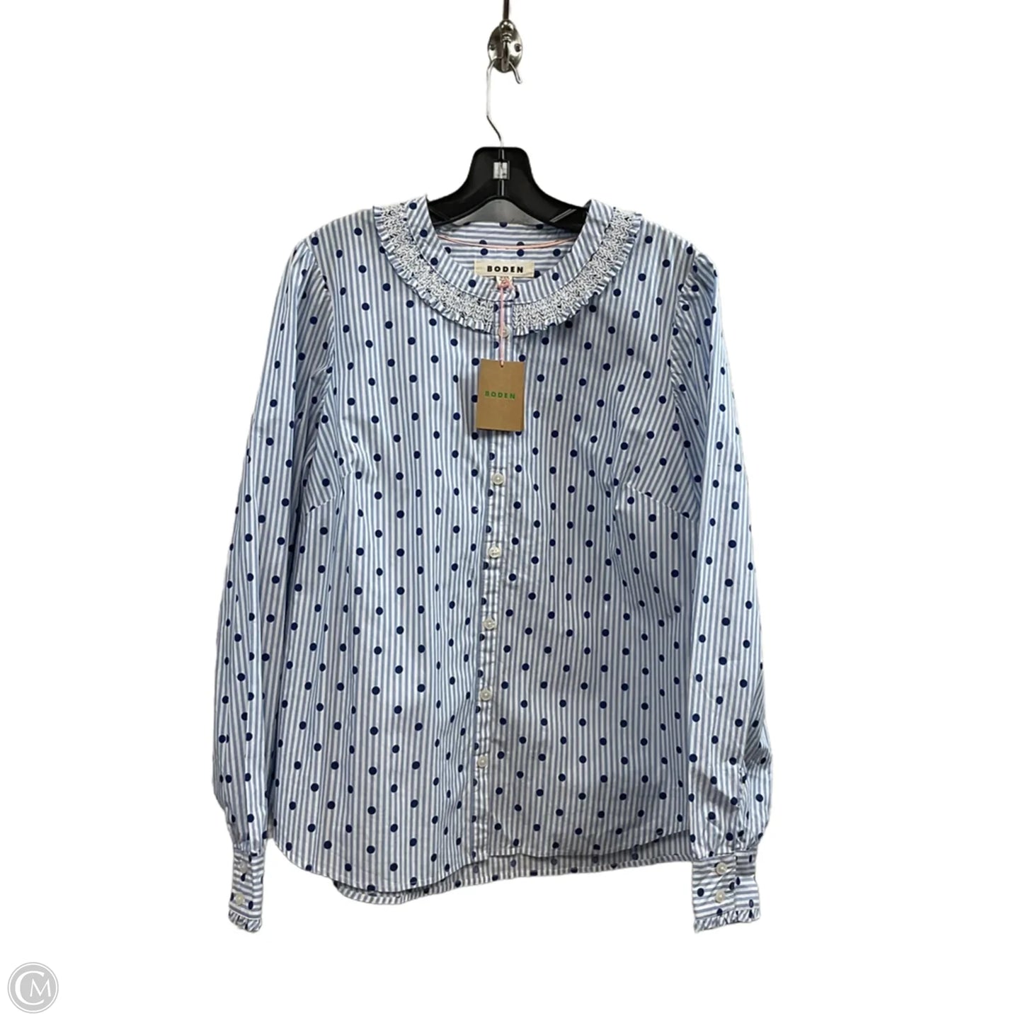 Blouse Long Sleeve By Boden In Blue, Size: Xl