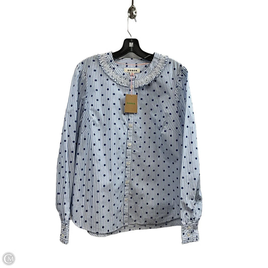 Blouse Long Sleeve By Boden In Blue, Size: Xl